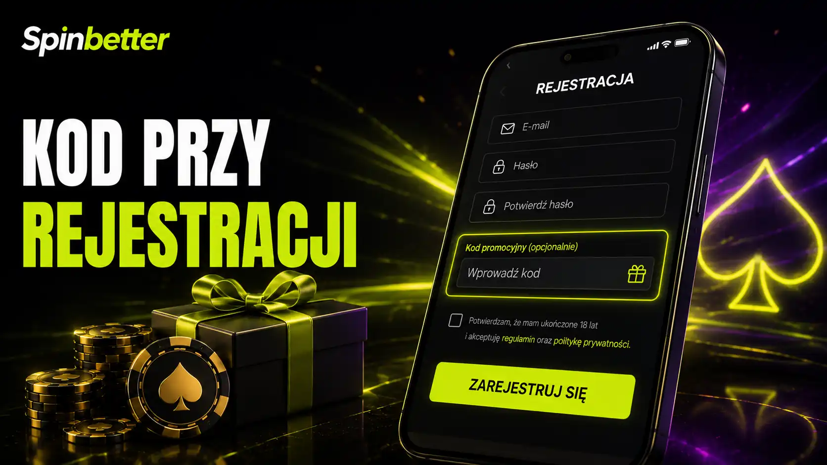 Opcjonalne pole na kod promocyjny w formularzu zakładania konta