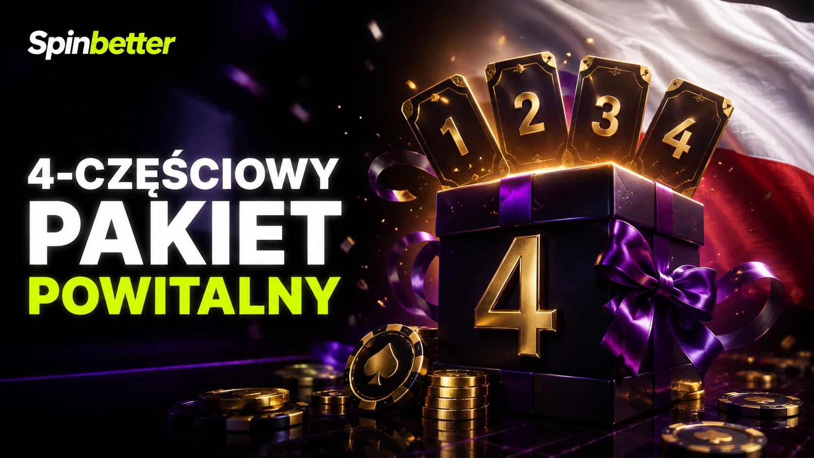 Cztery kolejne depozyty pakietu powitalnego oznaczone numerami od 1 do 4