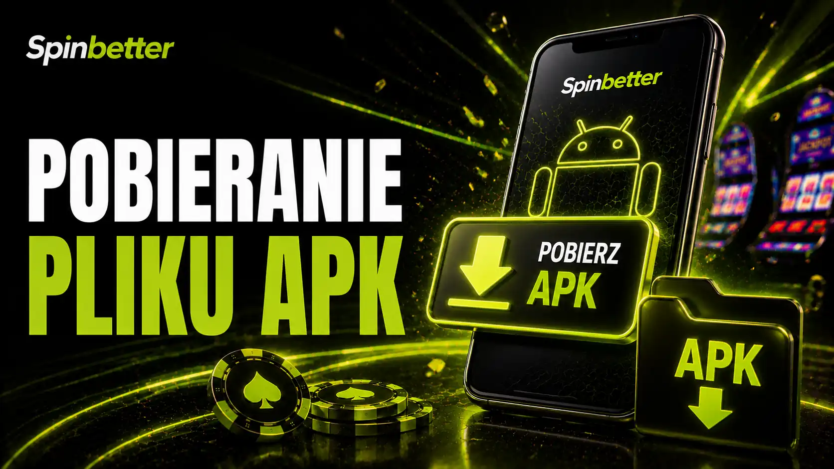 Telefon z Androidem i przyciskiem pobierania pliku APK